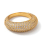 Bold Studded Zirconia Ring - 18K Gold Plated
