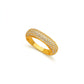 Square Bold Studded Zirconia Ring - 18K Gold Plated