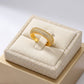 Square Bold Studded Zirconia Ring - 18K Gold Plated