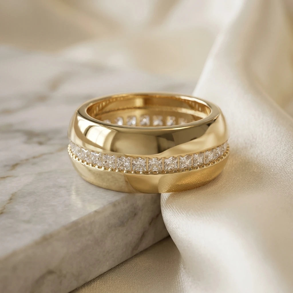 Bold Domed Band Ring - 18K Gold Plated