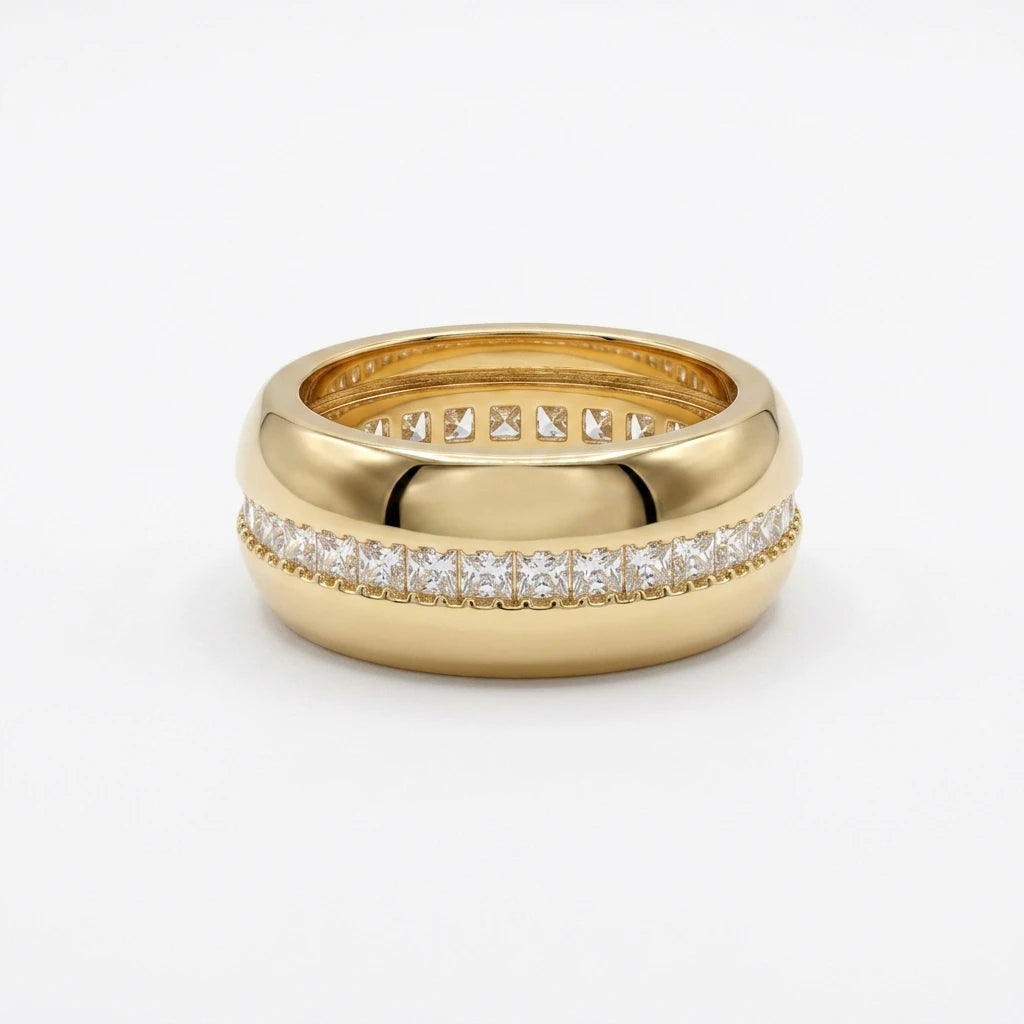 Bold Domed Band Ring - 18K Gold Plated