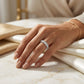 Half Eternity 3 rows Zirconia - White Rhodium Plated