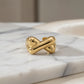 Bold X Open Ring - 18K Gold Plated