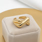 Bold X Open Ring - 18K Gold Plated