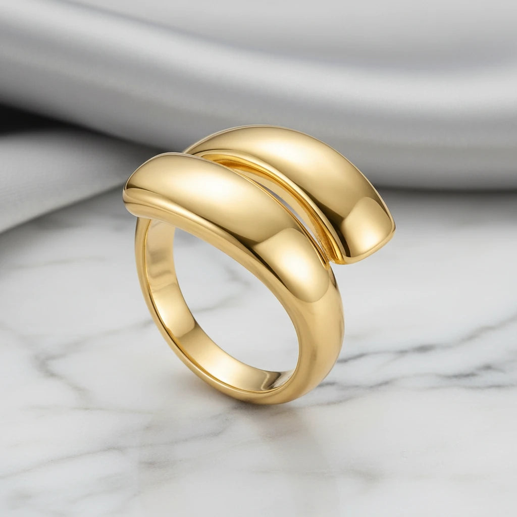 Parallel Open Ring - 18K Gold Plated