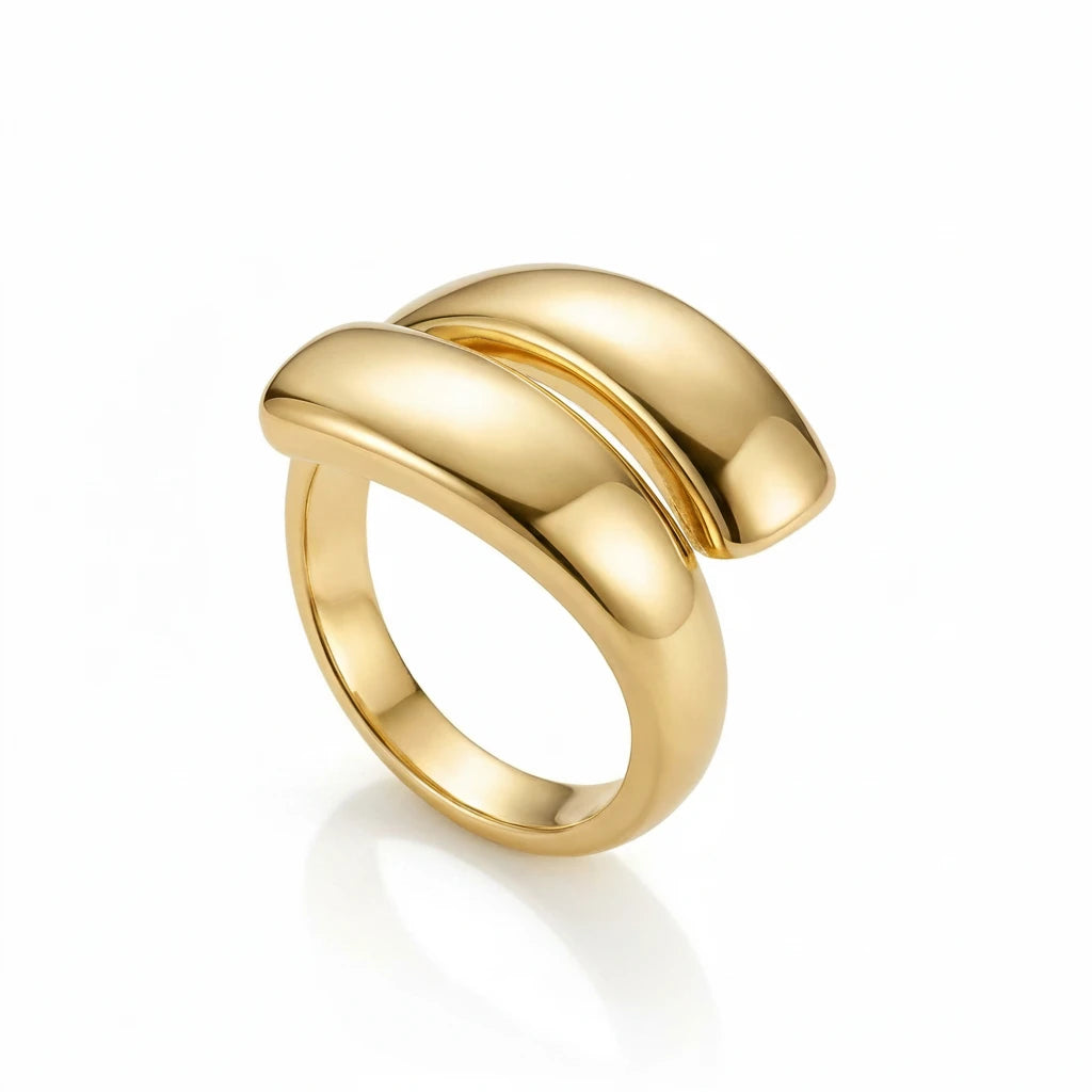 Parallel Open Ring - 18K Gold Plated