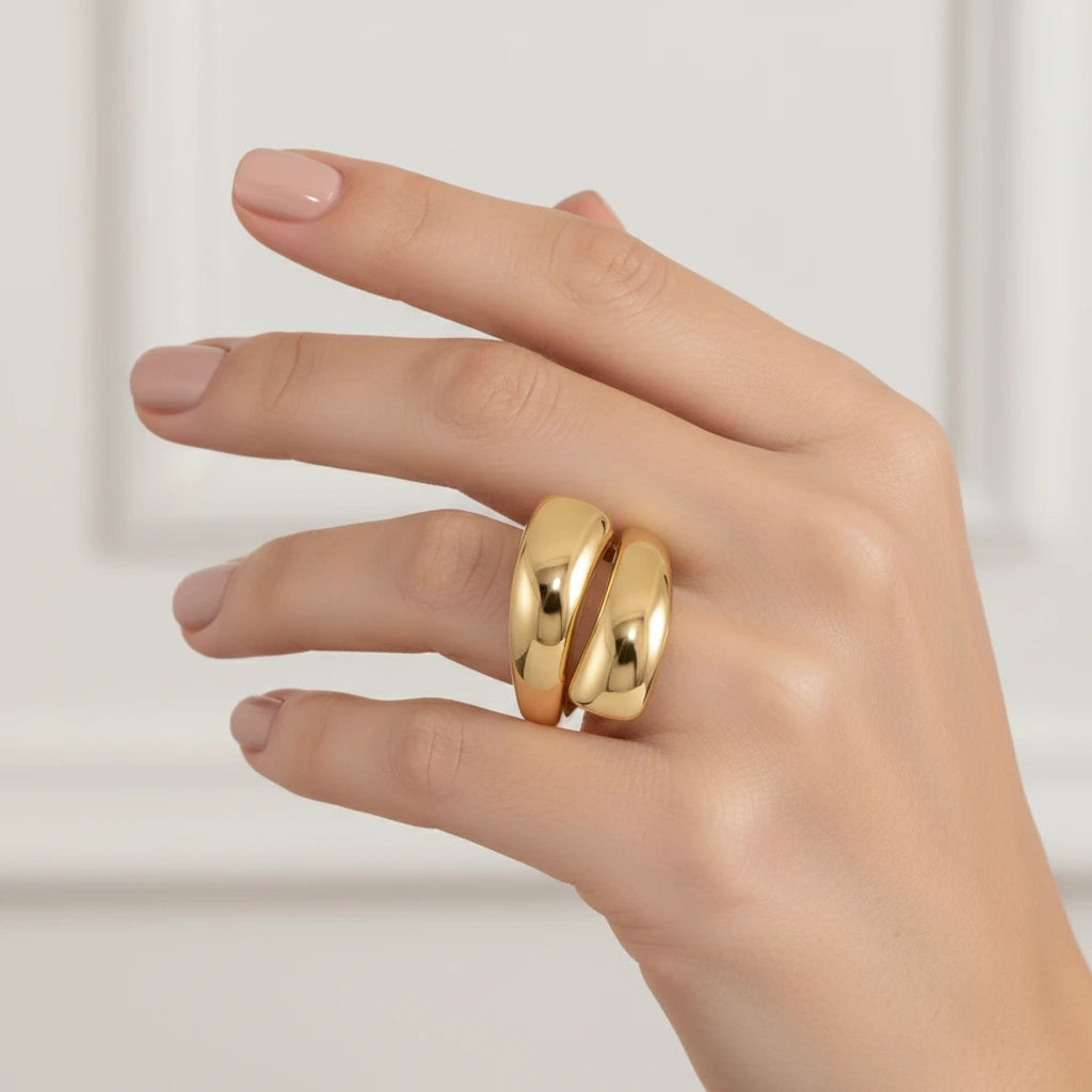 Parallel Open Ring - 18K Gold Plated