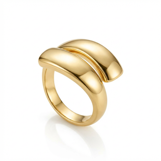 Parallel Open Ring - 18K Gold Plated