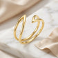 Adjustable Parallel Ring -18K Gold Plated
