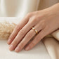 Adjustable with Cubic Zirconia Ring -18K Gold Plated