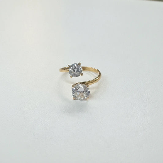 Adjustable Double Cubic Zirconia Ring