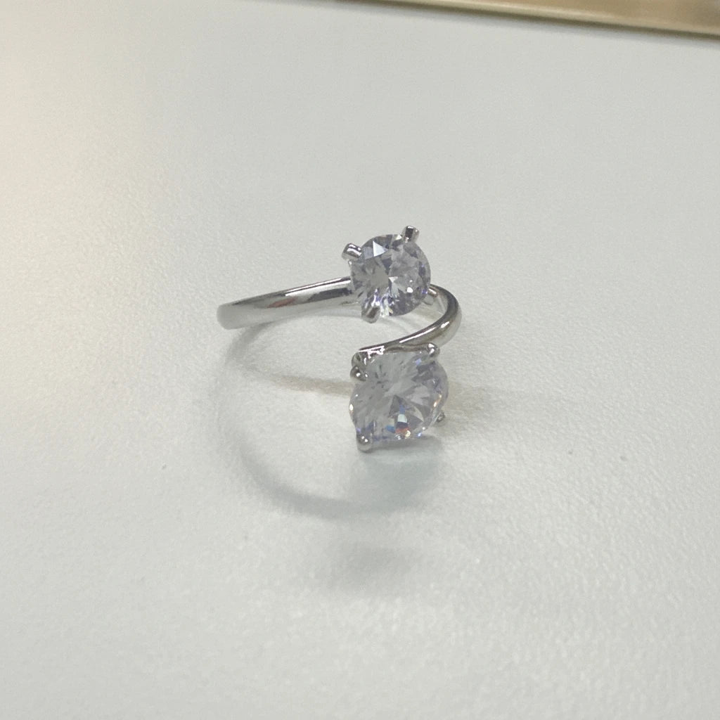 Adjustable Double Cubic Zirconia Ring