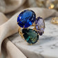 Blue Sapphire, Topaz London and Tanzanite Ring - 18K Gold Plated