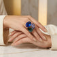 Blue Sapphire, Topaz London and Tanzanite Ring - 18K Gold Plated