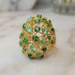Beryl and Tourmaline Ring - 18K Gold Plated
