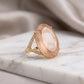 Morganite Studded Zirconia Ring - 18K Gold Plated