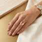 Morganite Studded Zirconia Ring - 18K Gold Plated