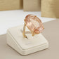 Morganite Studded Zirconia Ring - 18K Gold Plated