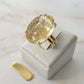 Citrine Stone Ring - 18K Gold Plated Studded Zirconia