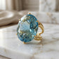 Aquamarine Star Ring - 18K Gold Plated