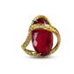 Ruby Studded Zirconia Ring - 18K Gold Plated