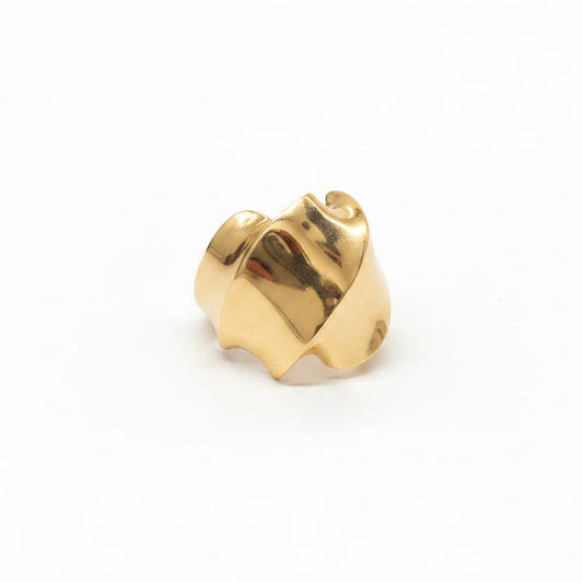 Sculpted Wave Ring - 18K Gold Plated