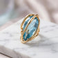 Aquamarine Teardrop Organic - 18K Gold Plated Ring