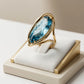 Aquamarine Teardrop Organic - 18K Gold Plated Ring