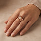Adjustable Delicate Flower with Pearl Ring - 18K Gold Plated