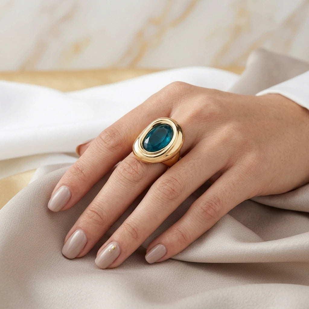 London Topaz Ring - 18K Gold Plated