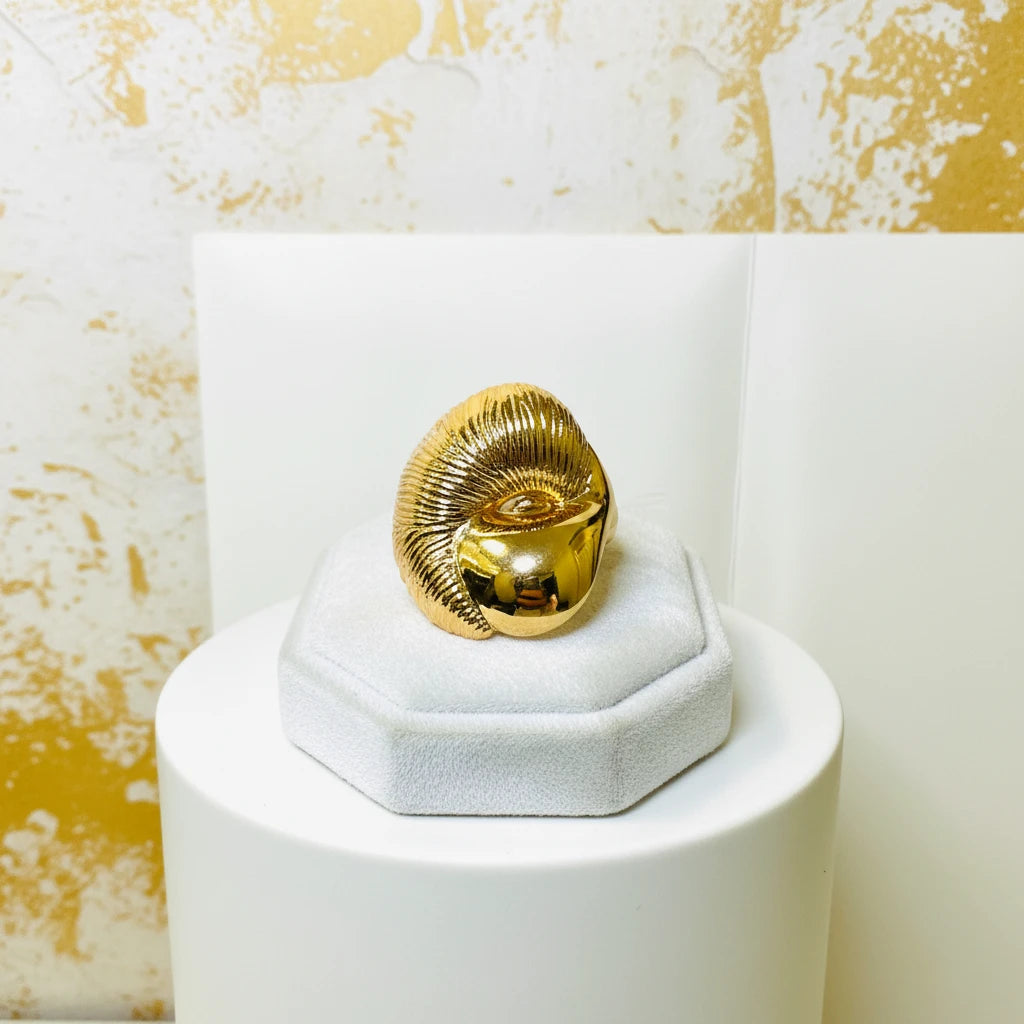 Dual Texture Interlocking Drops Ring - 18K Gold Plated