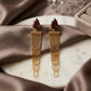Matte Amethyst with Cascade Faceted Earrings - 18K Gold Plated