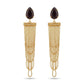 Matte Amethyst with Cascade Faceted Earrings - 18K Gold Plated
