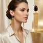 Matte Amethyst with Cascade Faceted Earrings - 18K Gold Plated