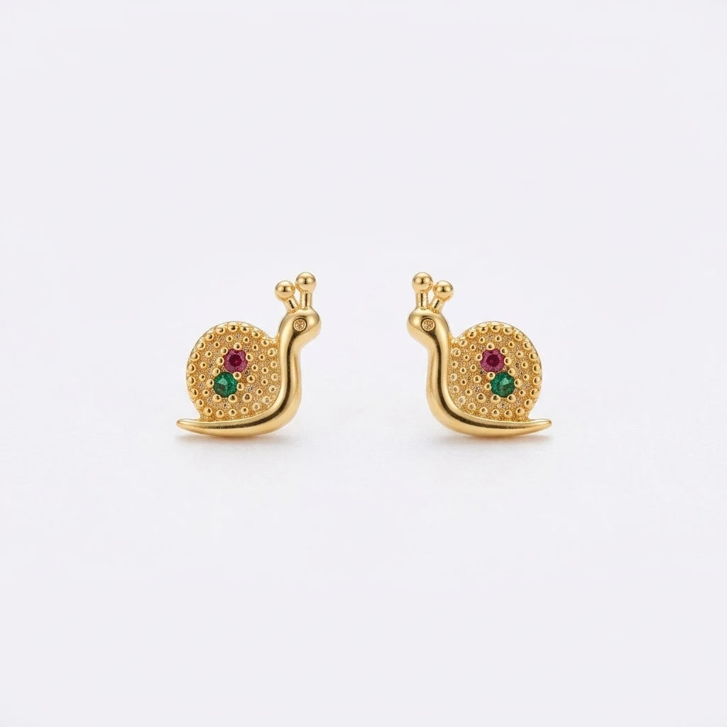 Delicate Snail Kids Earrings - 18K Gold Plated Earrings