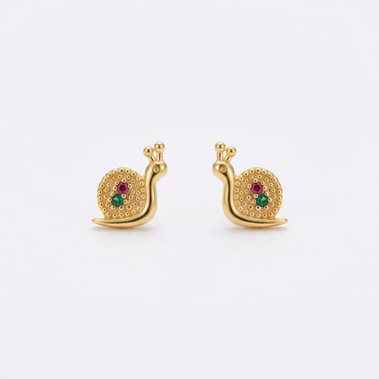 Delicate Snail Kids Earrings - 18K Gold Plated