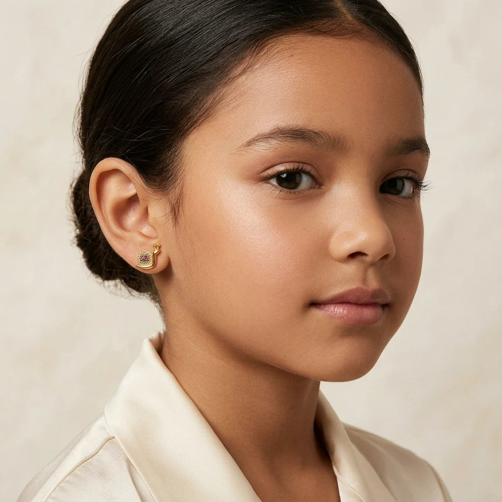 Delicate Snail Kids Earrings - 18K Gold Plated Earrings
