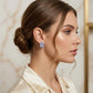 Drop Zirconia Earring - White Rhodium Plated