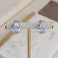Drop Zirconia Earring - White Rhodium Plated