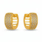 Click Thick Hoops Studded Zirconia Large Earrings - 18K Gold Plated