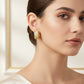 Click Thick Hoops Studded Zirconia Large Earrings - 18K Gold Plated