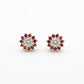 Round Shape Pink Zirconia Earrings - 18K Gold Plated
