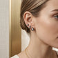 Blue Trio Zirconia Earrings - 18K Gold Plated