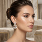 Double Square Crystal Earrings - 18K Gold Plated