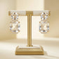 Double Square Crystal Earrings - 18K Gold Plated