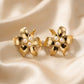 Flower with Pearls Earrings -18K Gold Plated
