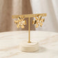 Flower with Pearls Earrings -18K Gold Plated