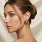 Double Drop Stone Earring - 18K Gold Plated