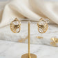 Double Drop Stone Earring - 18K Gold Plated