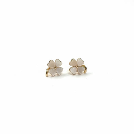 Mini Lucky Clover - Mother-of-Pearl Earrings - 18K Gold Plated